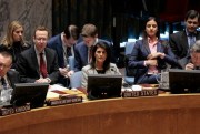 U.S. Ambassador to the U.N. Nikki Haley at a Security Council debate on trafficking, New York, March 15, 2017 (EuropaNewswire photo by Luiz Rampelotto via AP).