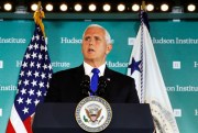 Vice President Mike Pence speaks at the Hudson Institute in Washington, Oct. 4, 2018 (AP photo by Jacquelyn Martin).