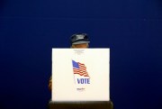 A voter fills out a ballot at a polling place in Pasadena, Maryland, Nov. 6, 2018 (AP photo by Patrick Semansky).