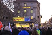 Stuttgart residents gathered in late February for the 454th weekly protest against a plan to overhaul the city’s central train station (Photo by Andrew Green).