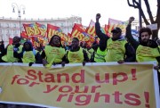 People demonstrate against racism and the government’s immigration policies in Rome, Italy, Dec. 15, 2018 (AP photo by Alessandra Tarantino).