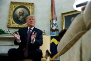 President Donald Trump at a meeting with Hungarian Prime Minister Viktor Orban at the White House, May 13, 2019 (AP photo by Evan Vucci).