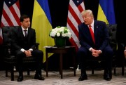 President Trump meets with Ukrainian President Volodymyr Zelensky at the InterContinental Barclay New York hotel during the United Nations General Assembly, Sept. 25, 2019 (AP photo by Evan Vucci).