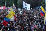 An anti-government rally in Bogota, Colombia, Nov. 25, 2019 (AP photo by Fernando Vergara).