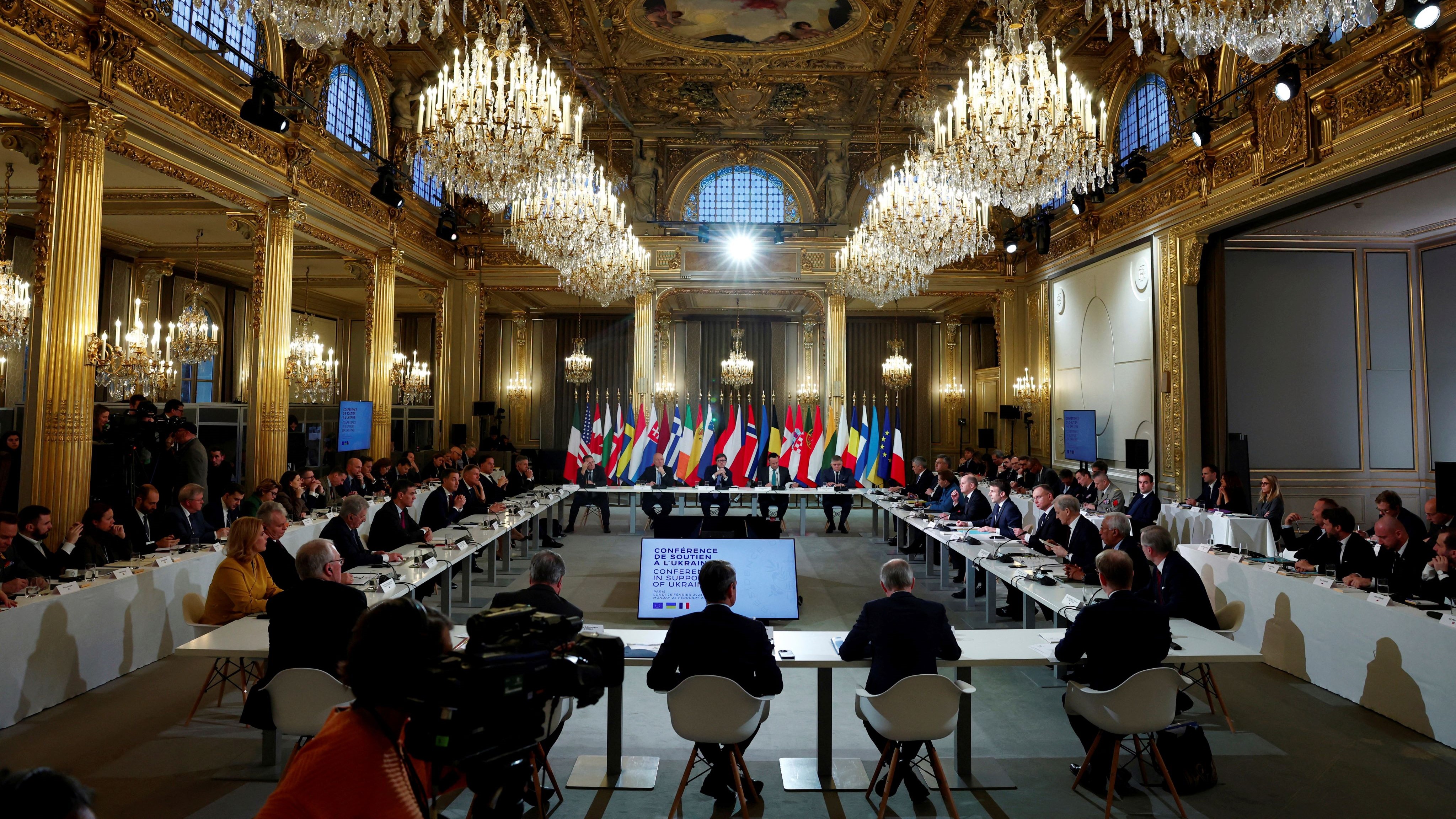 European leaders attend a conference to demonstrate their support for Ukraine.