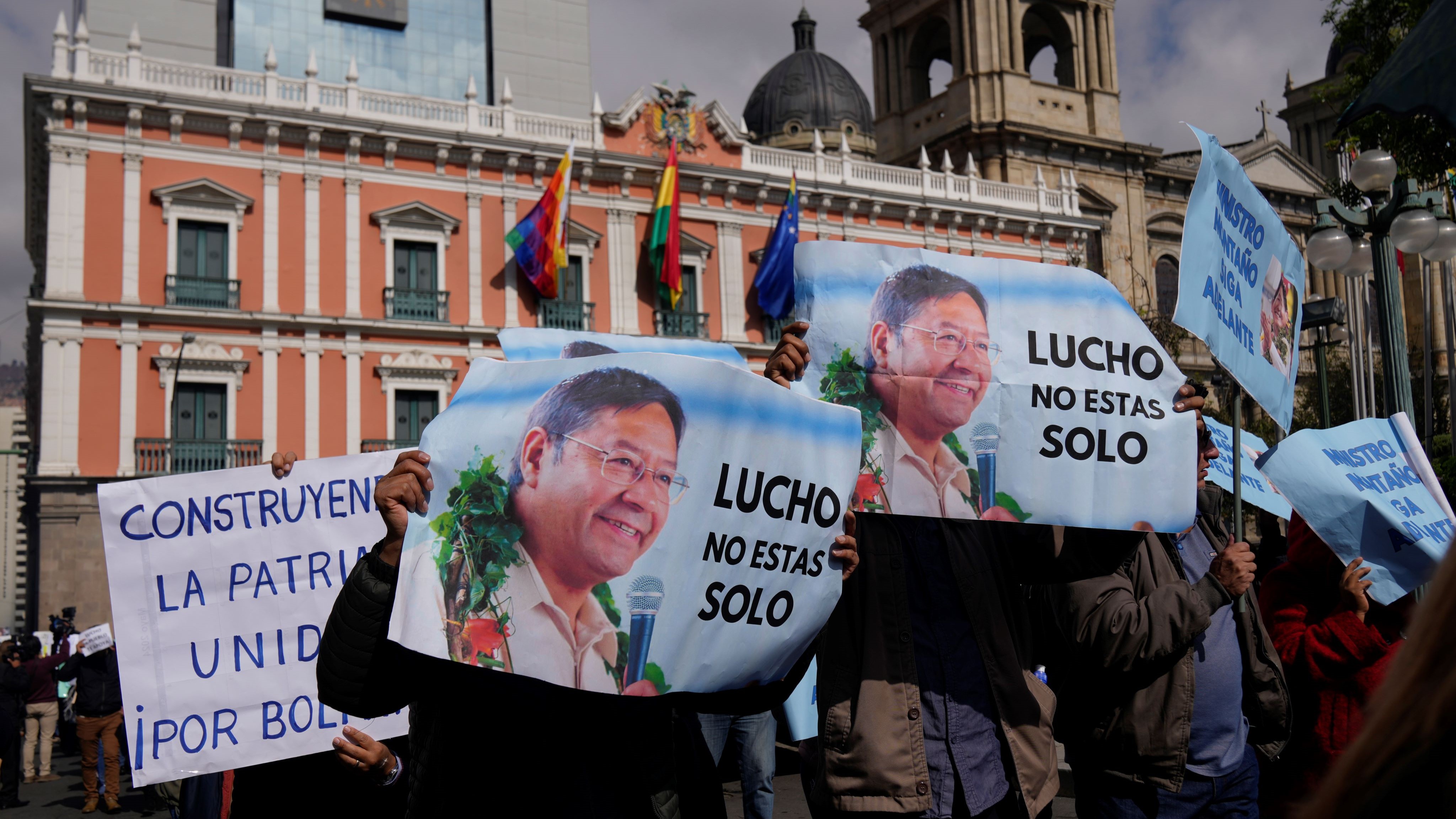 Supporters of Bolivian President Luis Arce.