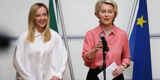 Italian Prime Minister Giorgia Meloni and European Commission President Ursula von der Leyen.