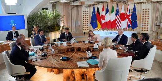 The leaders of the G7 countries.