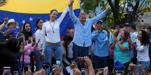 Venezuelan presidential candidate Edmundo Gonzalez Urrutia and opposition leader Mariana Corina Machado.