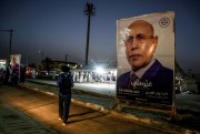 An electoral banner for Mauritanian President Mohamed Ould Ghazouani.