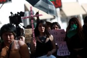 Women gather to demonstrate against gender violence in Ciudad Juarez, Mexico.
