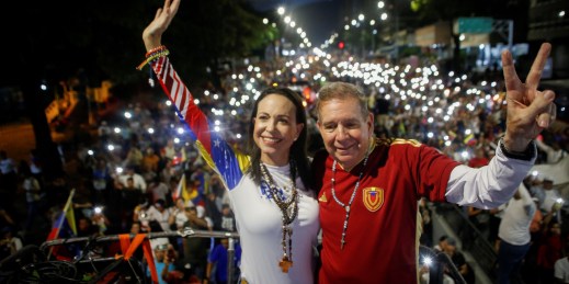 Venezuelan opposition presidential candidate Edmundo Gonzalez Urrutia and opposition leader Maria Corina Machado.