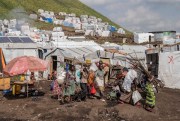 People displaced by the ongoing fighting between Congolese forces and M23 rebels.