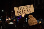 Protesters march on Billionaires Row in New York City.