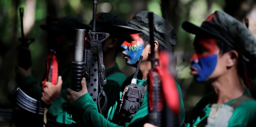 Members of the New People's Army communist insurgency in the Philippines.