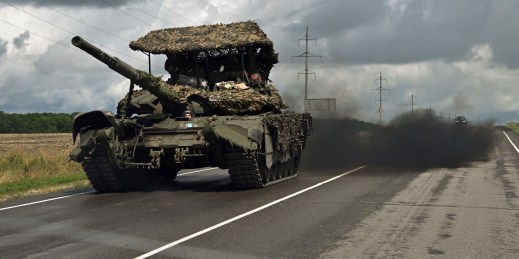 A tank in Russia's Kursk region.