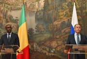 Russian Foreign Minister Sergei Lavrov meeting with Malian Foreign Minister Abdoulaye Diop.