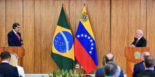 Brazilian President Luiz Inacio Lula da Silva and Venezuelan President Nicolas Maduro.