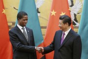 Then-Zambian President Edgar Chagwa Lungu and Chinese President Xi Jinping.