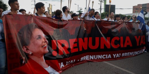 Opposition groups march to demand the resignation of Honduran President Xiomara Castro.