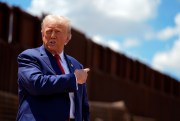 Former President Donald Trump, the Republican presidential nominee, at the US-Mexico border.