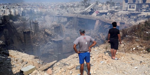 A damaged building in Beirut.