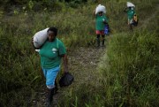 A group of women belong to the Asociacion Nuestra Casa Comun in Colombia.