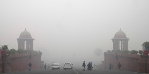 Smog in New Delhi, India.