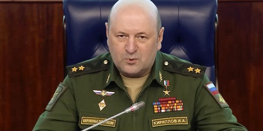 Lt. Gen. Igor Kirillov, head of Russia’s Nuclear, Biological, and Chemical Defense Forces.