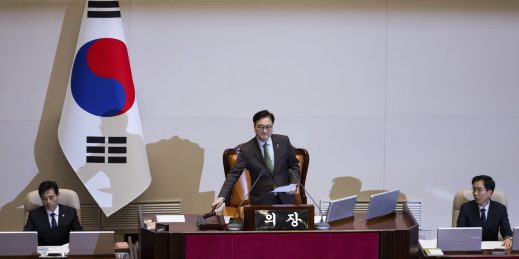 South Korean National Assembly Speaker Woo Won-shik.